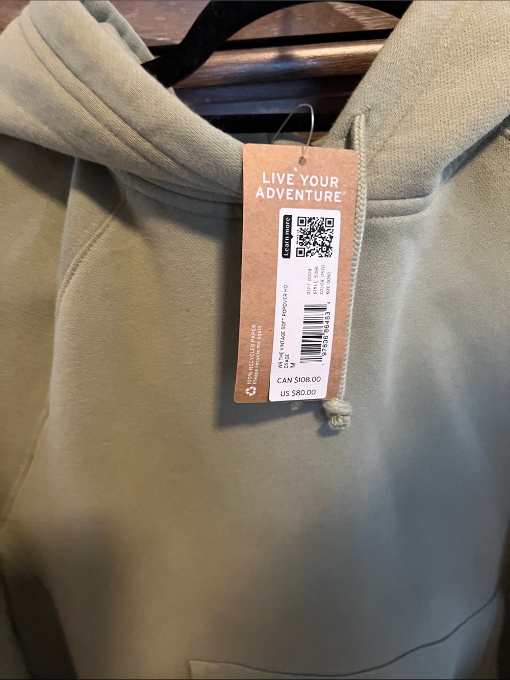 Eddie Bauer Olive Green Hoodie - Picture 3 of 4